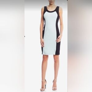 Premise Dresses black and aqua sheath dress size S